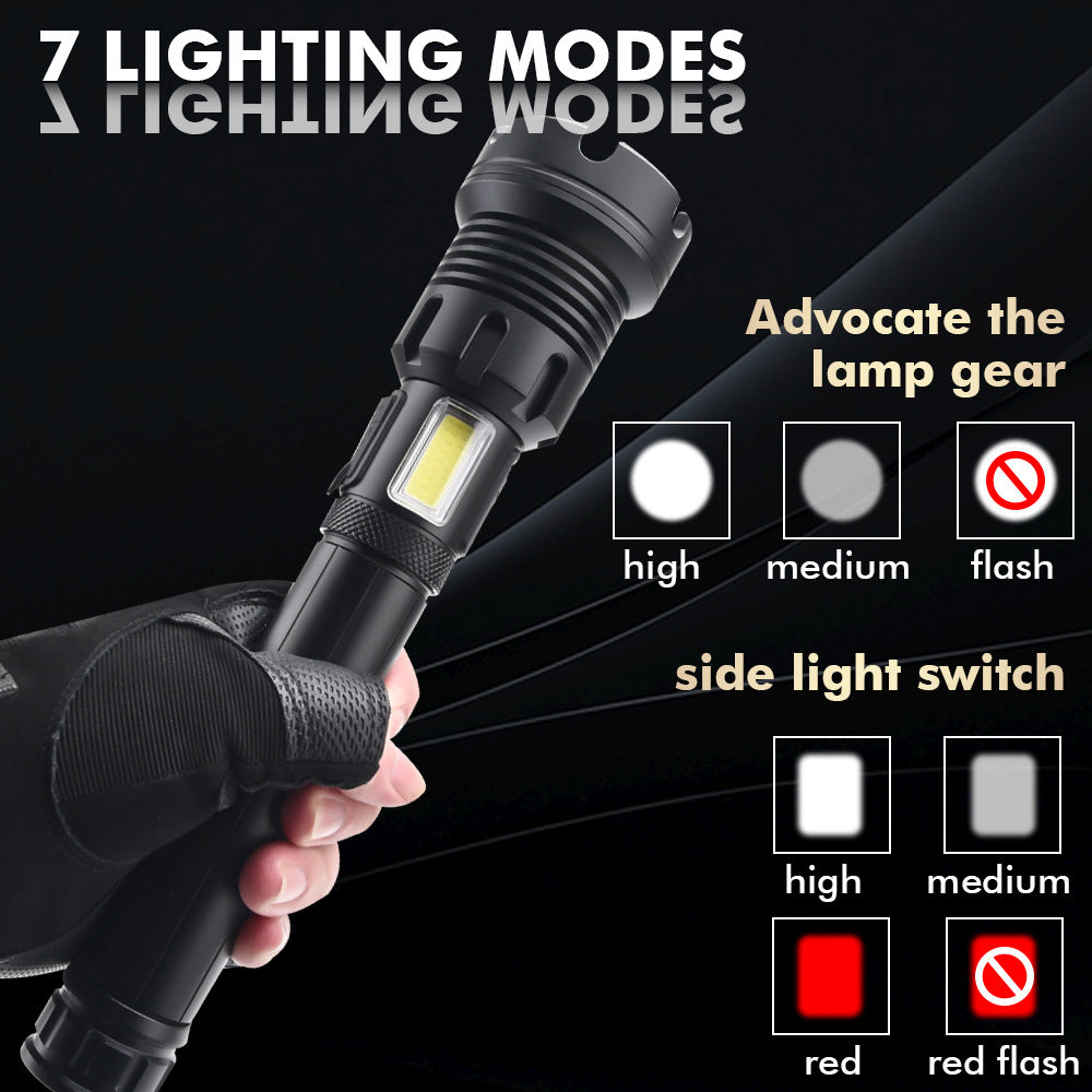 XHP90 COB Rechargeable LED Tactical Flashlight