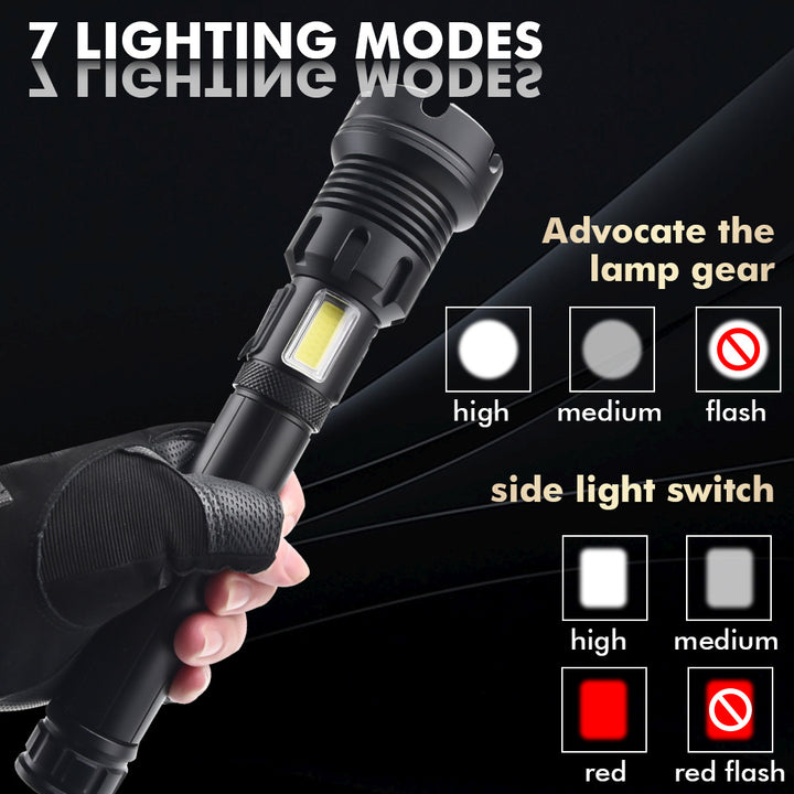 XHP90 COB Rechargeable LED Tactical Flashlight