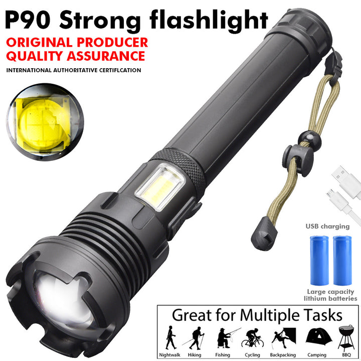 XHP90 COB Rechargeable LED Tactical Flashlight